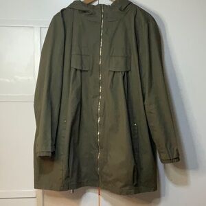 Olive Green Hooded Utility Jacket